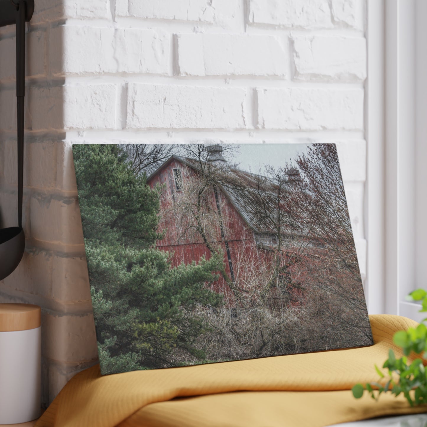 U R There Photography Morris Road Hidden Rustic Farmhouse Tempered-Glass Cutting Board