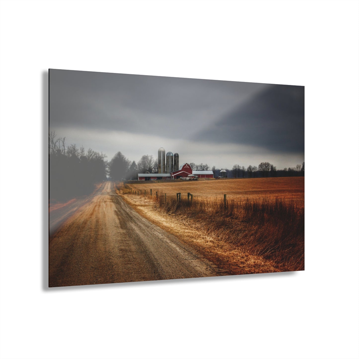 U R There Photography Across the Field on Daley Road Rustic Farmhouse Acrylic Wall Print
