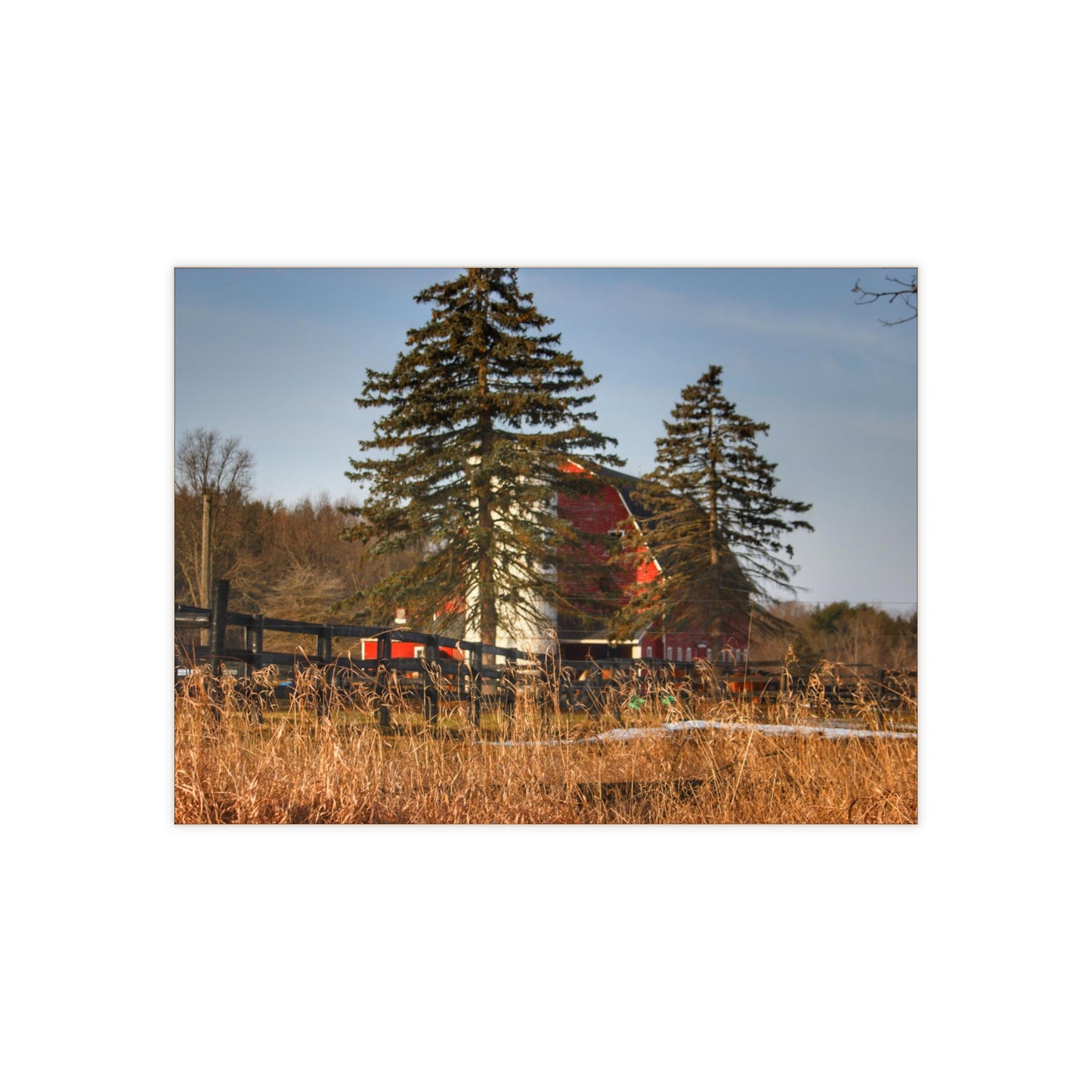 U R There Photography Blood Road Red I Rustic Farmhouse Decorative Ceramic Tile