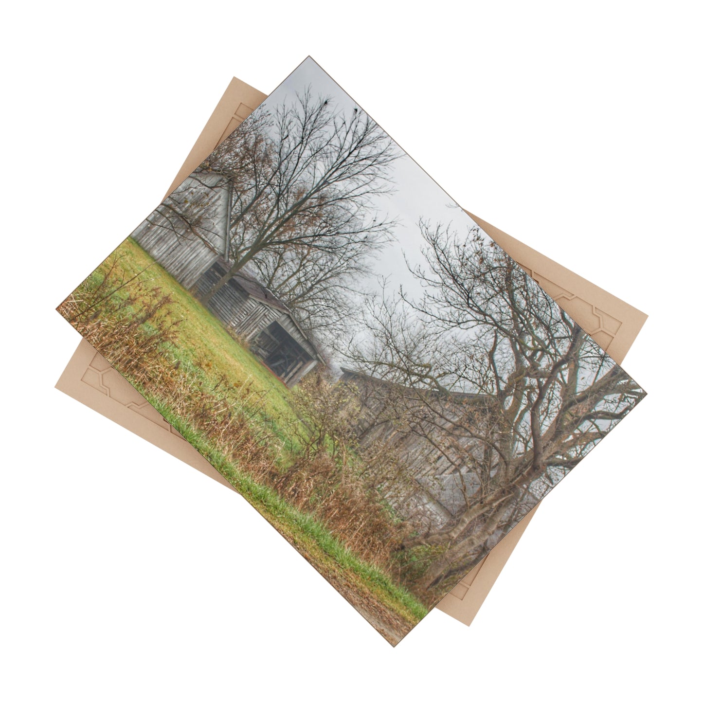 U R There Photography Bowers Road Greys IV Rustic Farmhouse Decorative Ceramic Tile