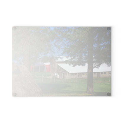 U R There Photography Oakwood Road Old Grey Rustic Farmhouse Tempered-Glass Cutting Board