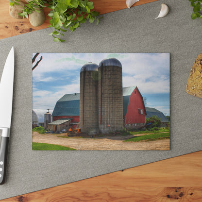 U R There Photography South Washburn Red Rustic Farmhouse Tempered-Glass Cutting Board