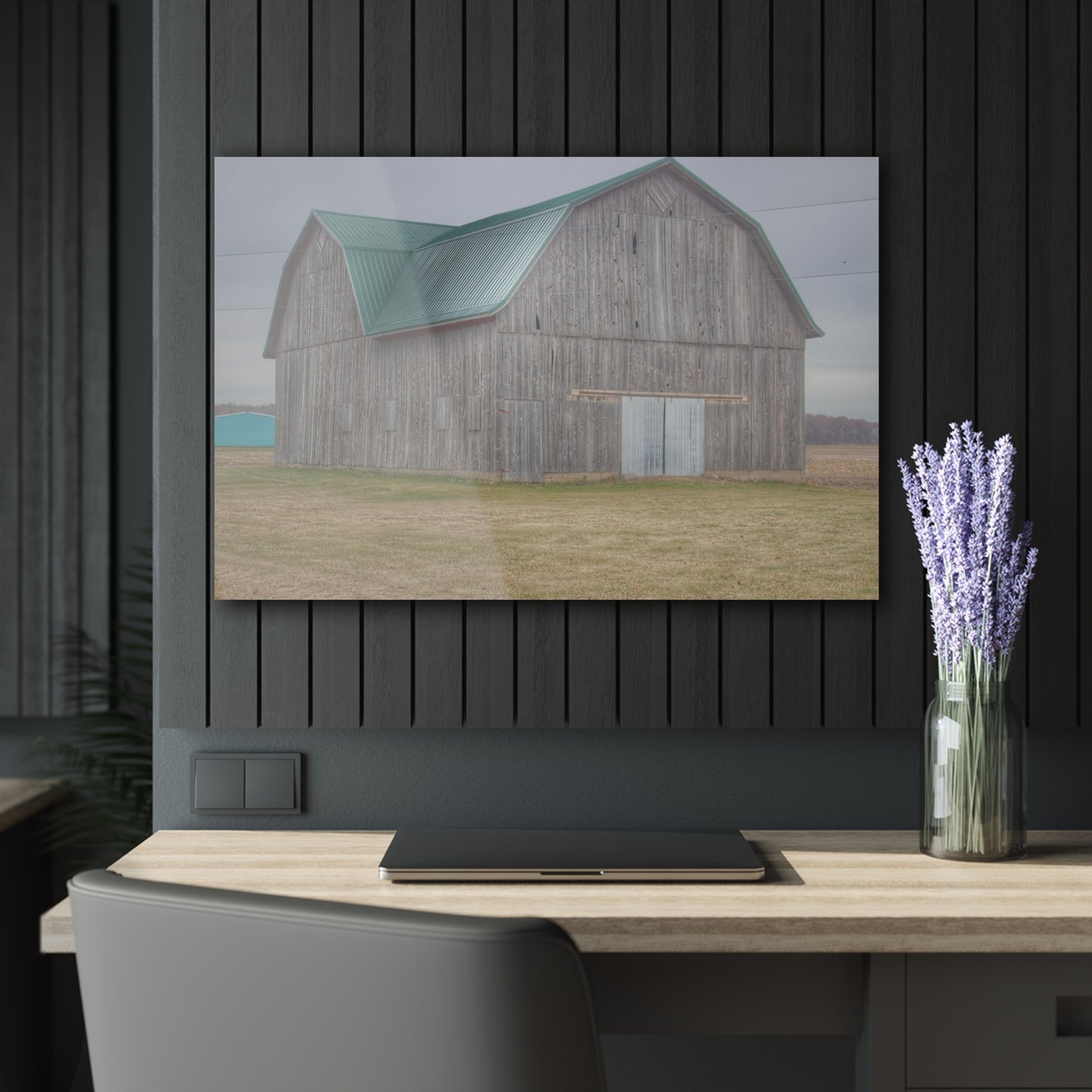 U R There Photography Forest Road Grey Rustic Farmhouse Acrylic Wall Print