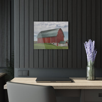 U R There Photography Elmwood Road Red I Rustic Farmhouse Acrylic Wall Print 30″ x 20″ (Horizontal) 0.25''