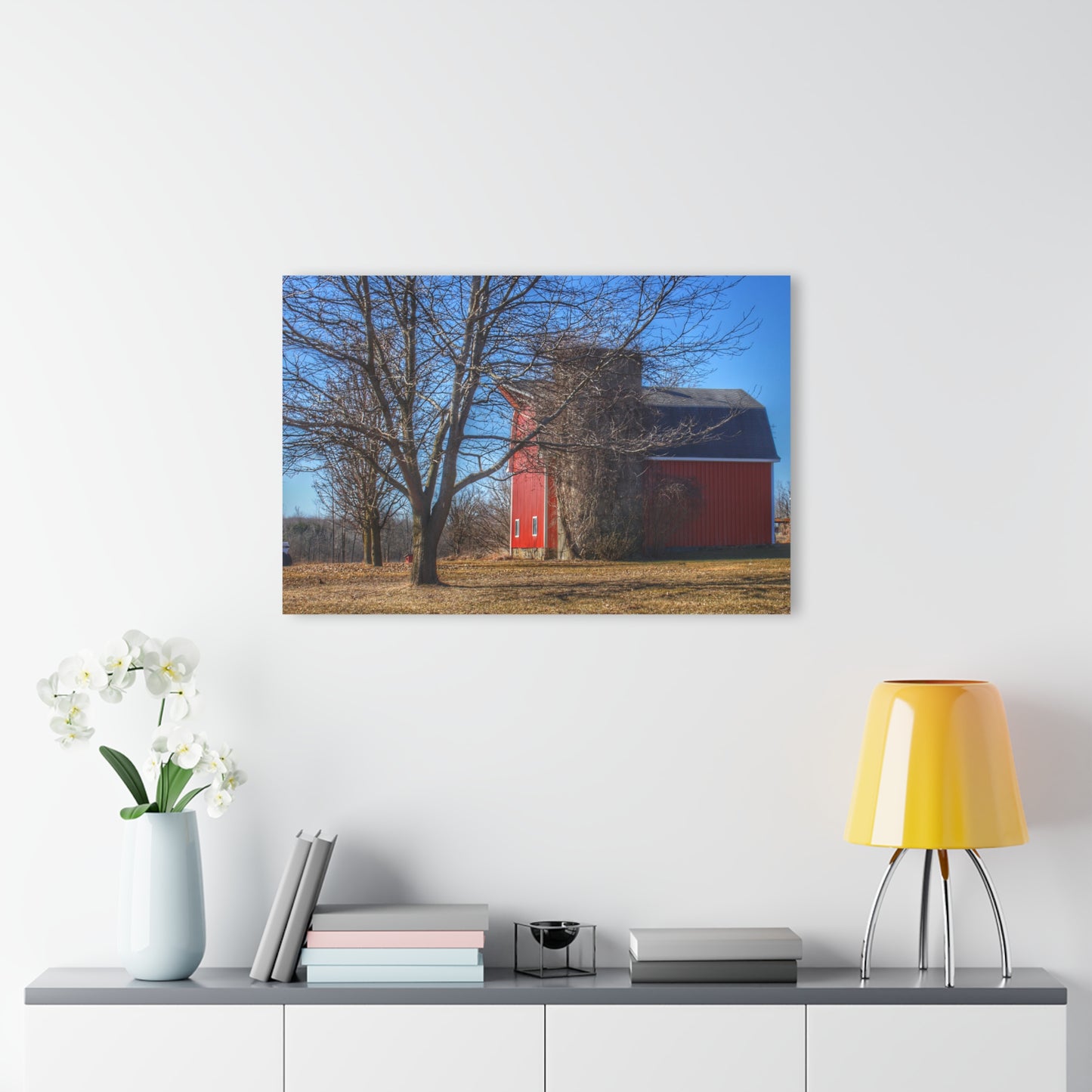 U R There Photography Leonard Road Red Rustic Farmhouse Acrylic Wall Print