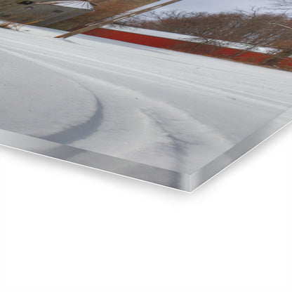 U R There Photography Hilltop Grey and Silo Rustic Farmhouse Acrylic Wall Print