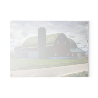 U R There Photography Rescue Road Red Rustic Farmhouse Tempered-Glass Cutting Board