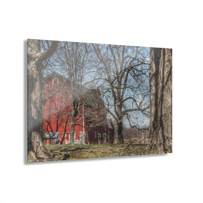 U R There Photography Hill Road Red Rustic Farmhouse Acrylic Wall Print