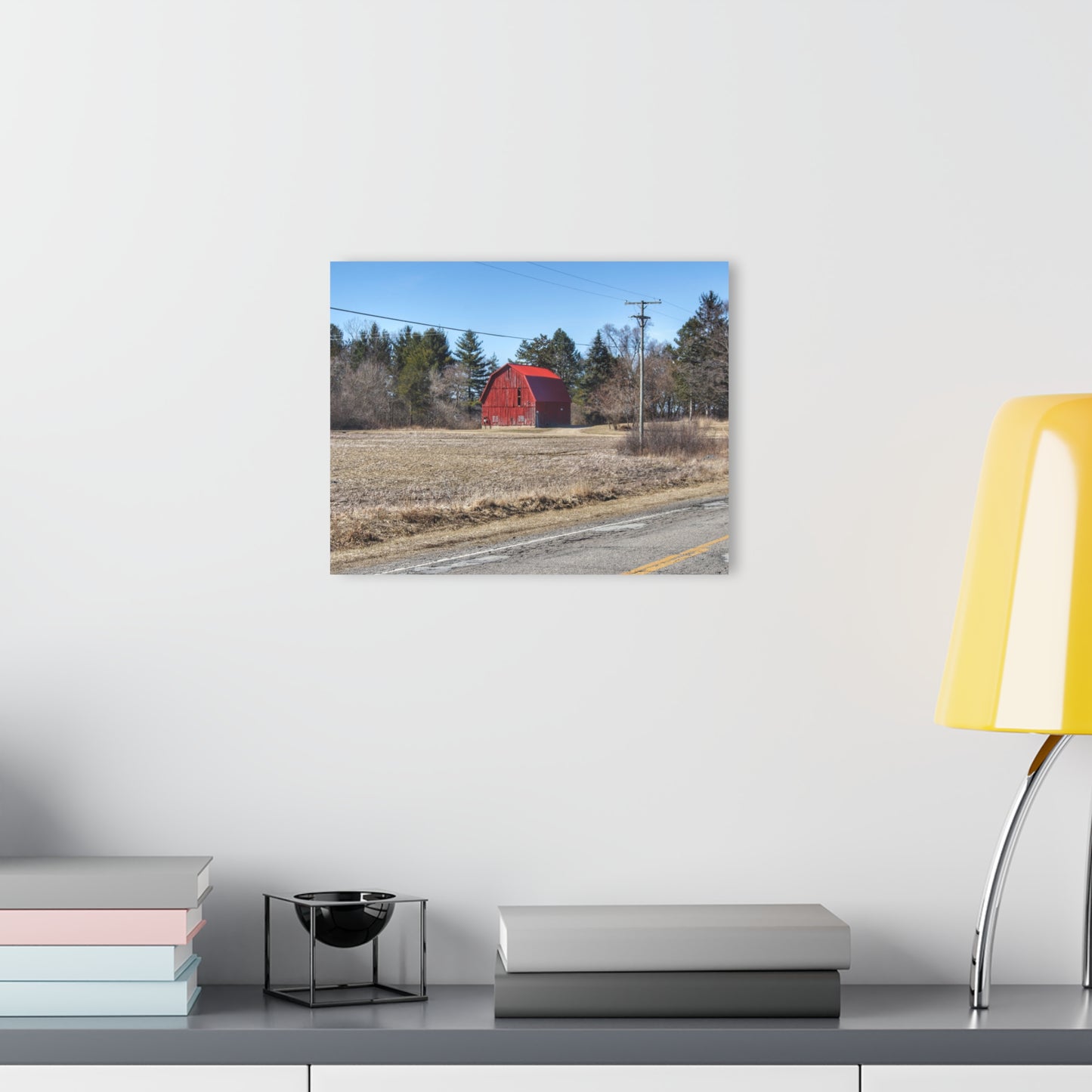U R There Photography Maple Grove Little Red Rustic Farmhouse Acrylic Wall Print