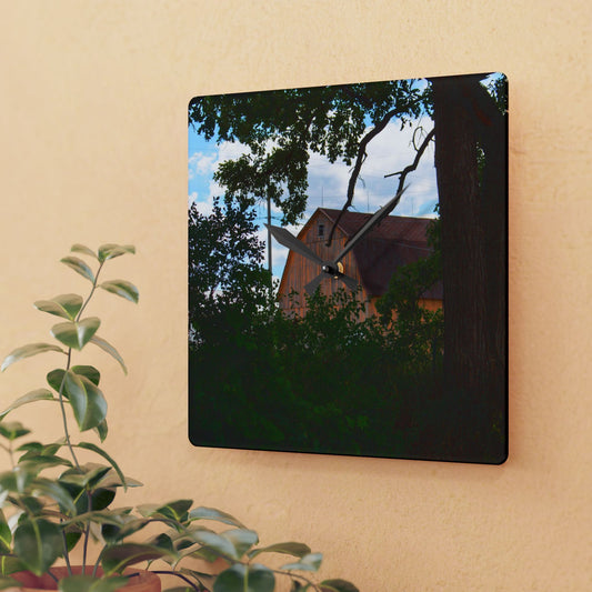 U R There Photography Bristol Gold Hidden Rustic Farmhouse Acrylic Analog Wall Clock
