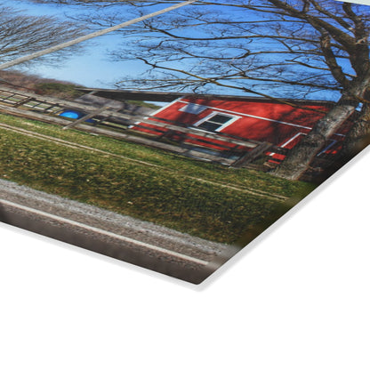 U R There Photography Imlay Reds Rustic Farmhouse Tempered-Glass Cutting Board