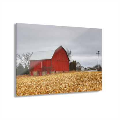 U R There Photography Jones Road Red Rustic Farmhouse Acrylic Wall Print