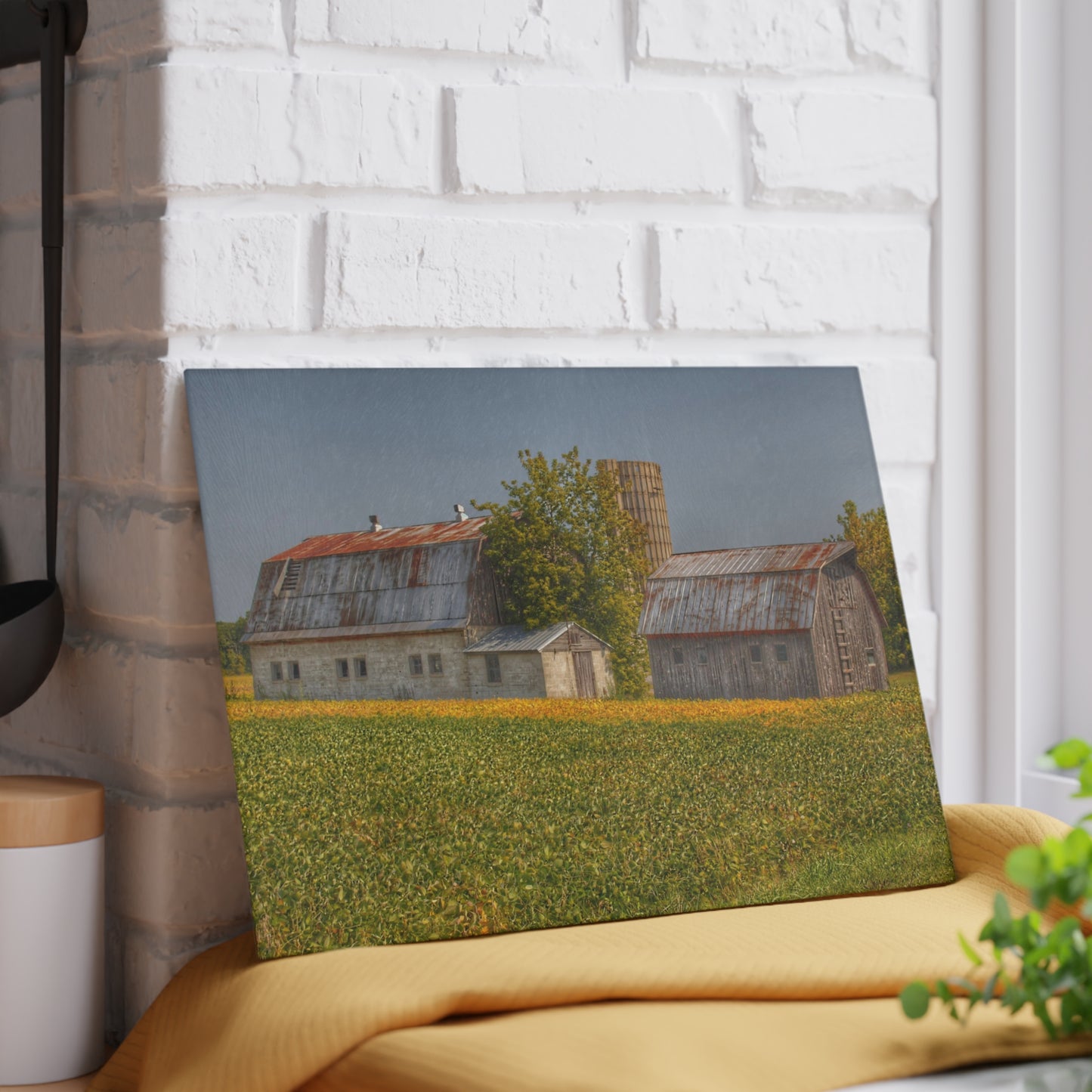 U R There Photography Swaffer Road Duo Rustic Farmhouse Tempered-Glass Cutting Board