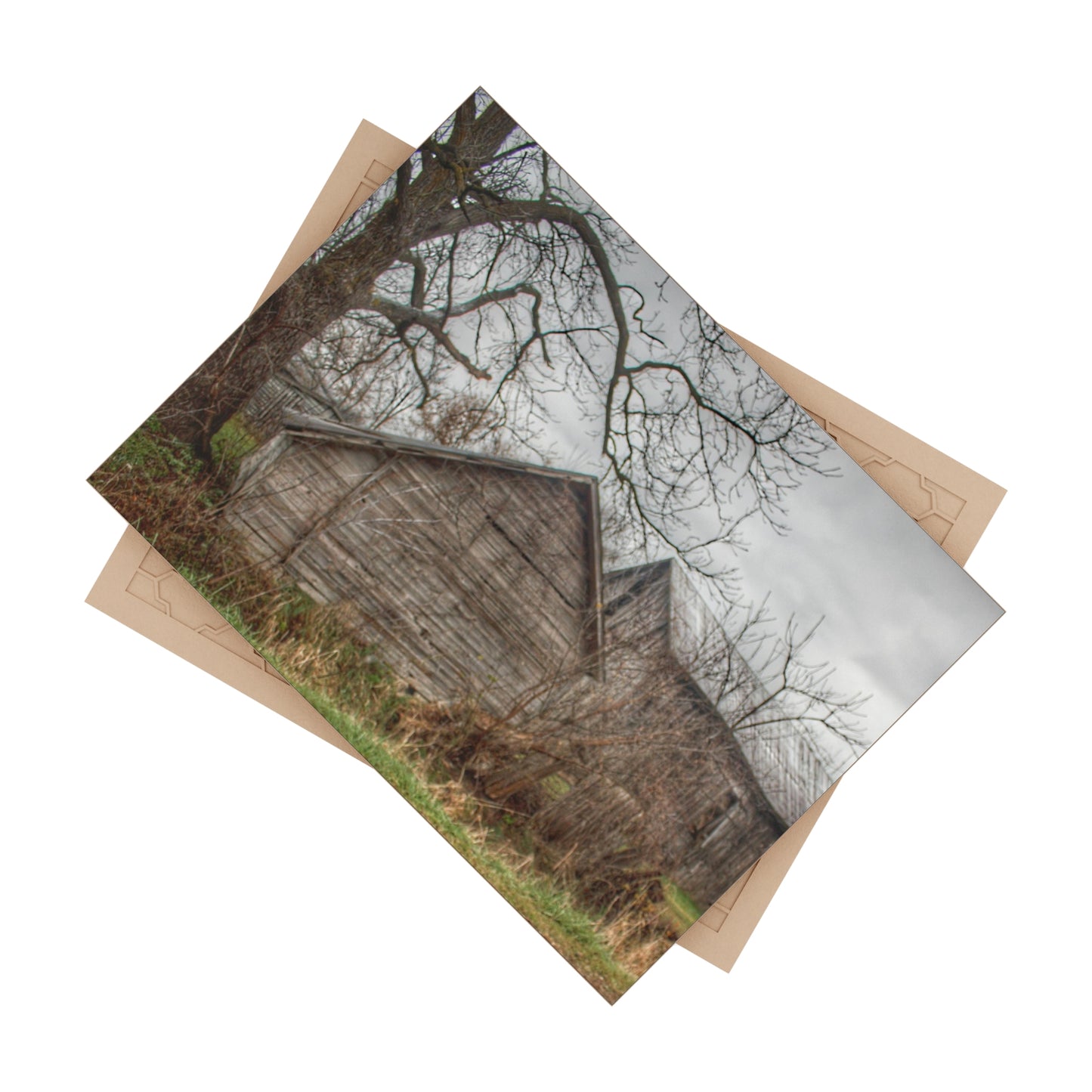 U R There Photography Bowers Road Greys II Rustic Farmhouse Decorative Ceramic Tile