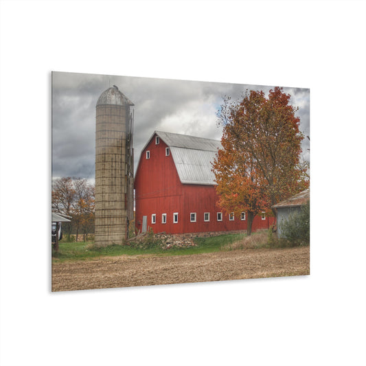 U R There Photography Brigham Road Red Rustic Farmhouse Acrylic Wall Print