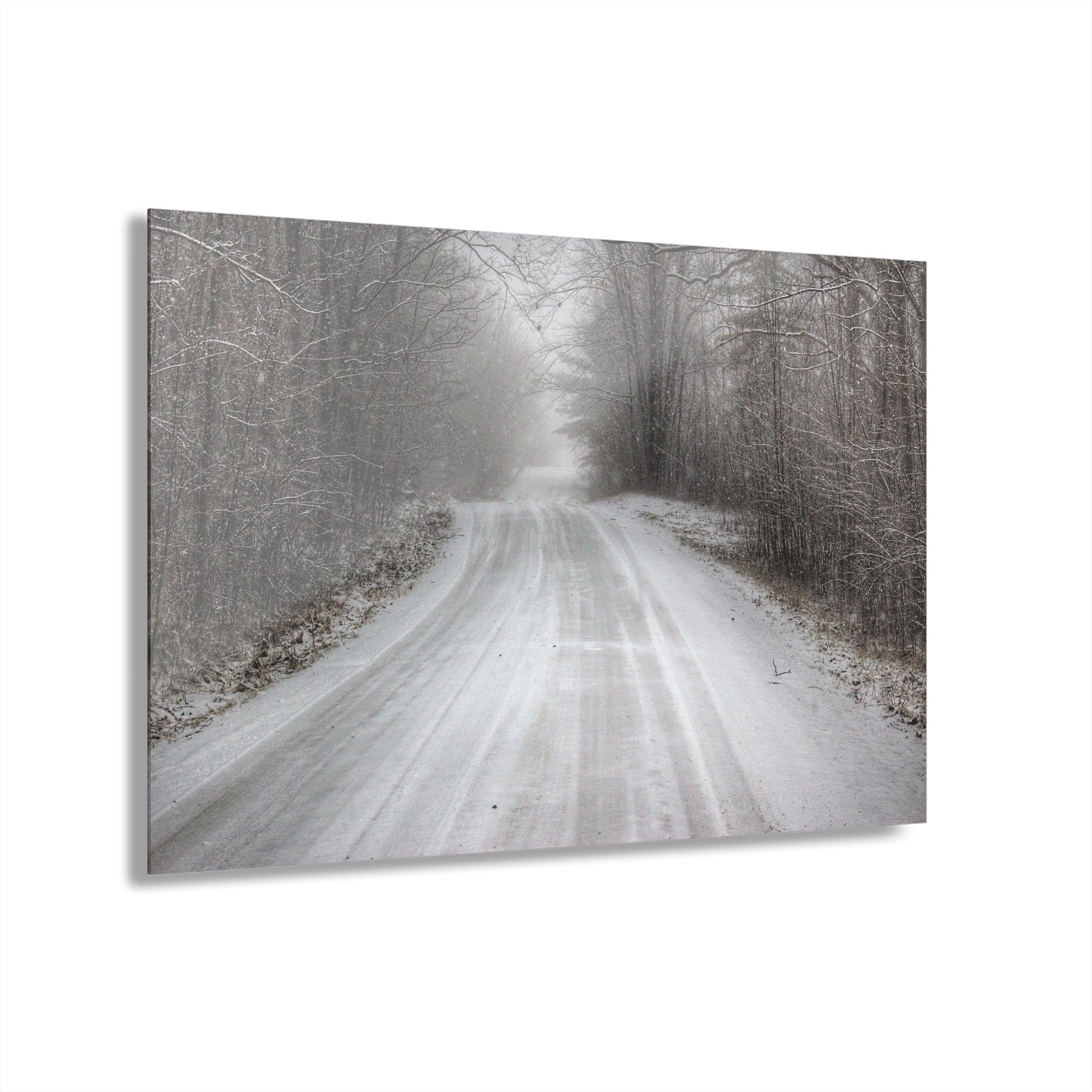 U R There Photography Cold Country Roads Rustic Farmhouse Acrylic Wall Print