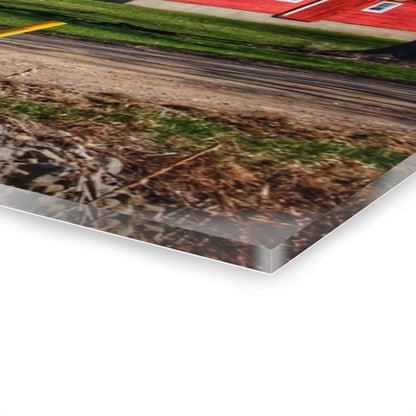 U R There Photography Hough Road Reds and Silo II Rustic Farmhouse Acrylic Wall Print