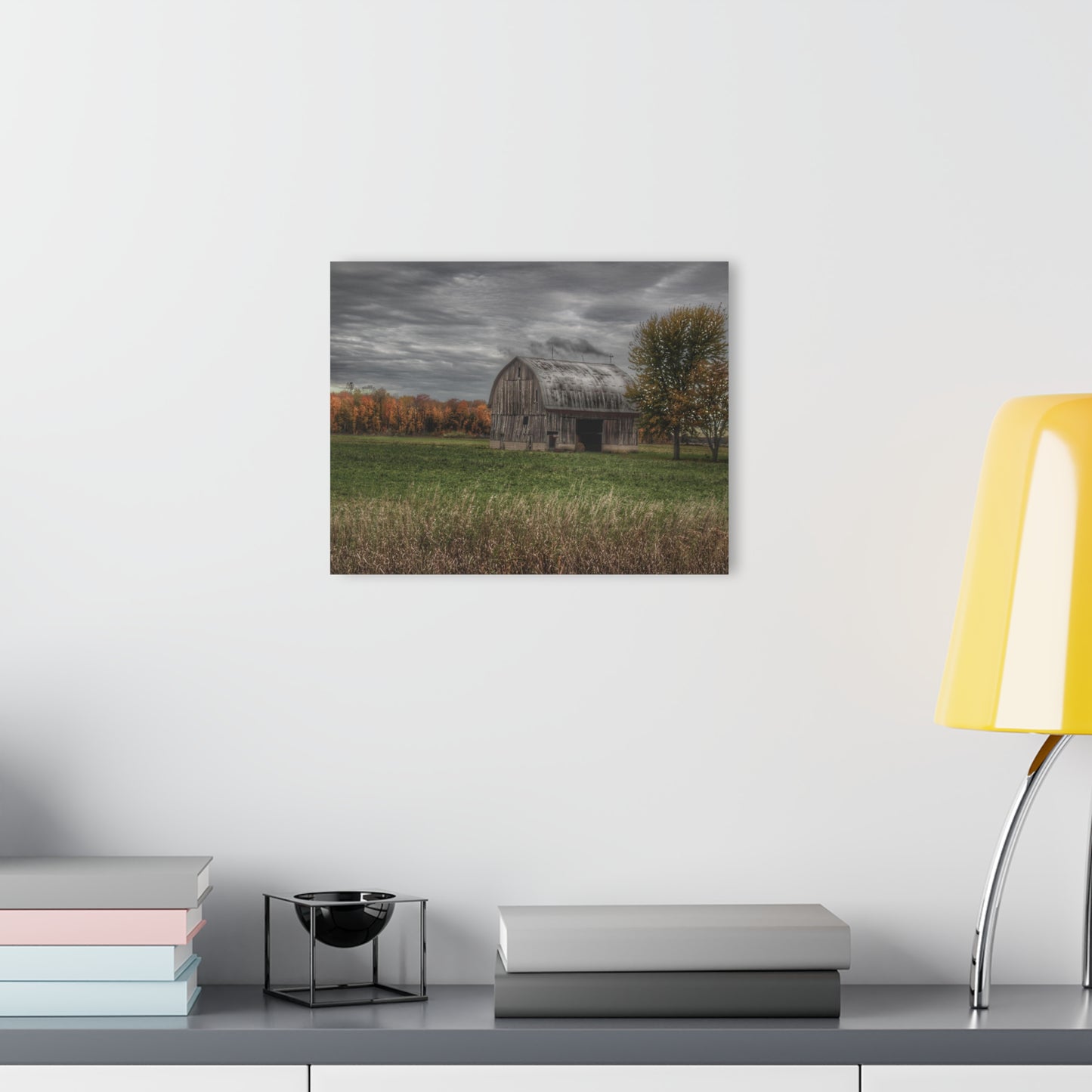 U R There Photography Bray Road Grey in the Fall Rustic Farmhouse Acrylic Wall Print