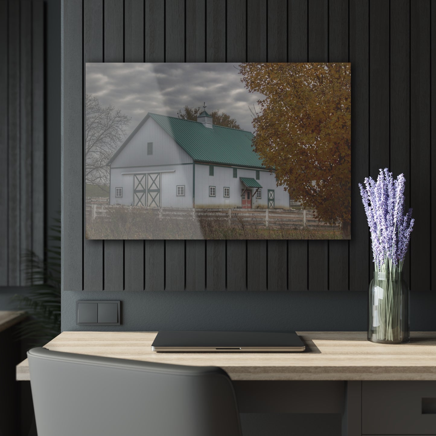 U R There Photography Millville Road White Rustic Farmhouse Acrylic Wall Print