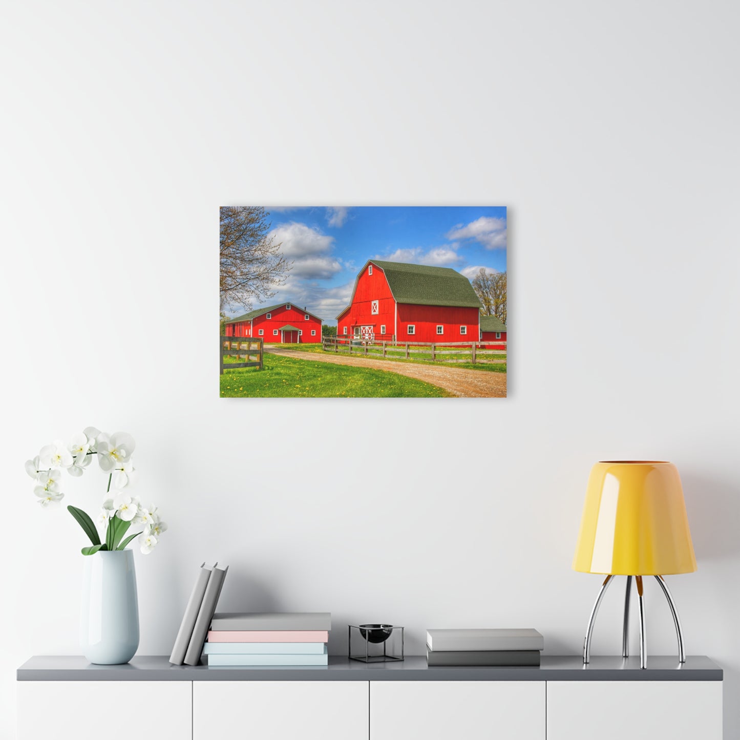 U R There Photography Sohn Road Reds Rustic Farmhouse Acrylic Wall Print