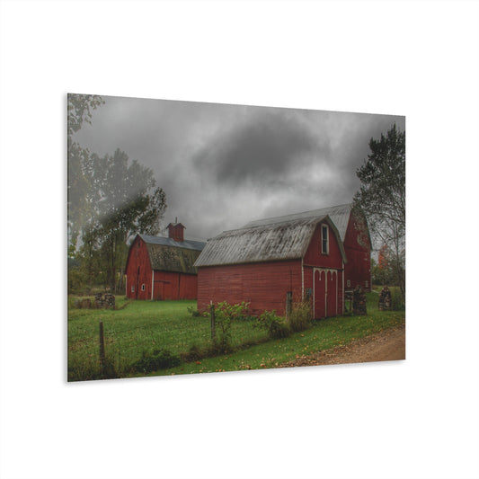 U R There Photography Cramton Road Reds II Rustic Farmhouse Acrylic Wall Print