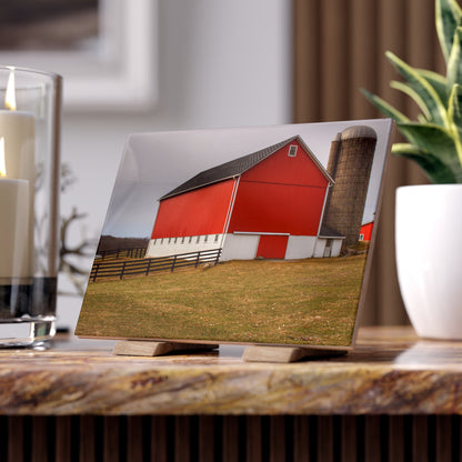 U R There Photography Brocker Road Red I Rustic Farmhouse Decorative Ceramic Tile 6" × 8" Glossy
