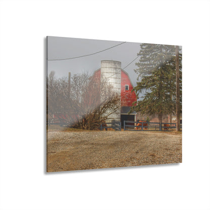 U R There Photography Blood Road Red and Horses Rustic Farmhouse Acrylic Wall Print