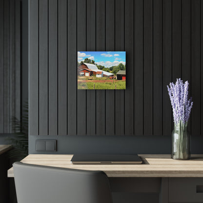 U R There Photography McKeen Lake Road Reds II Rustic Farmhouse Acrylic Wall Print