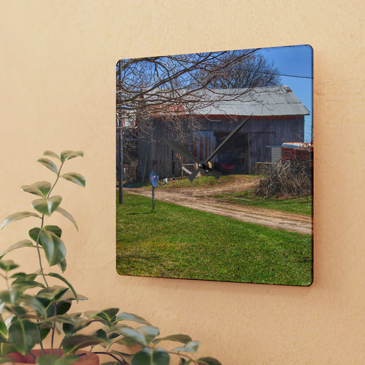 U R There Photography Lee Hill Greys Rustic Farmhouse Acrylic Analog Wall Clock