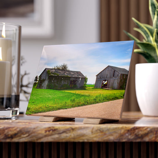 U R There Photography Caro Road Twin Greys I Rustic Farmhouse Decorative Ceramic Tile