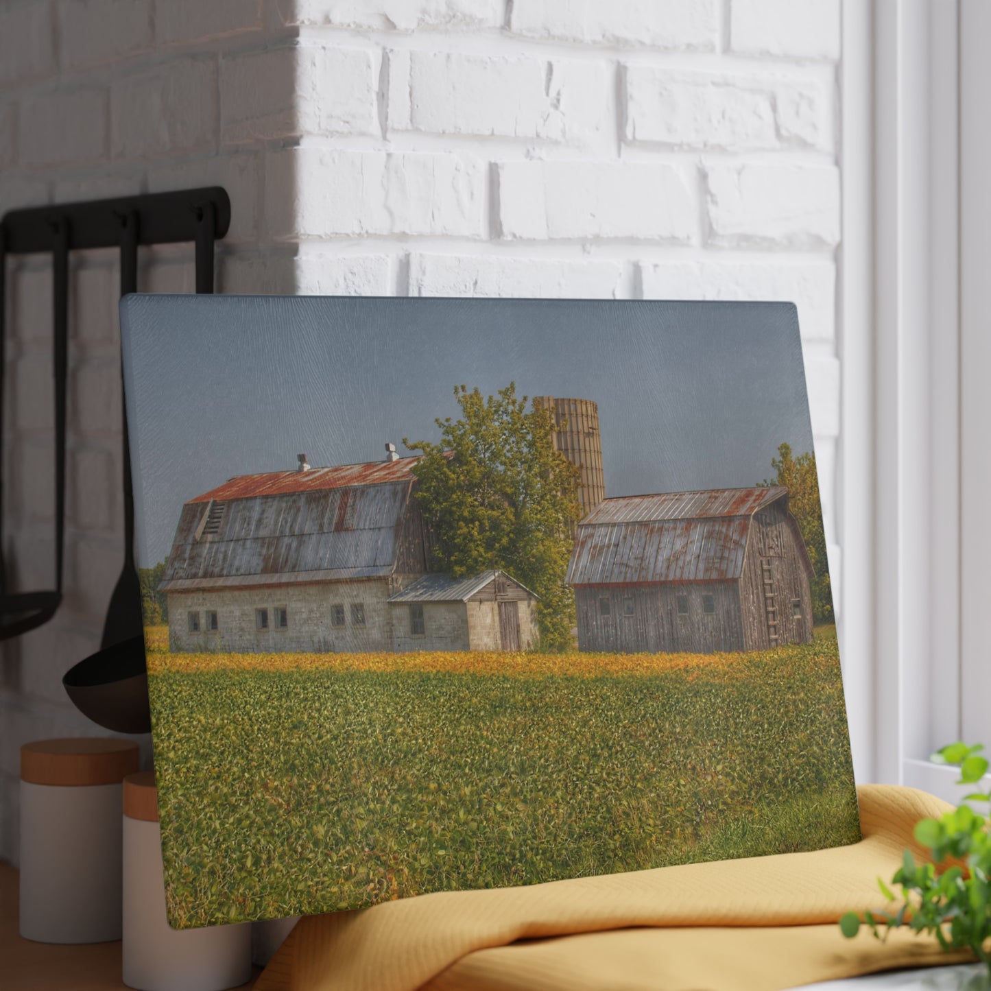 U R There Photography Swaffer Road Duo Rustic Farmhouse Tempered-Glass Cutting Board
