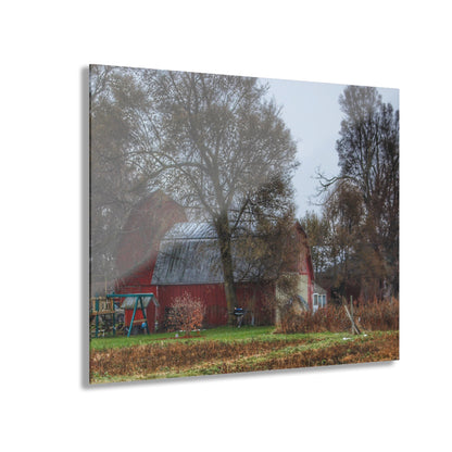 U R There Photography Dryden Road Reds and Playscape Rustic Farmhouse Acrylic Wall Print