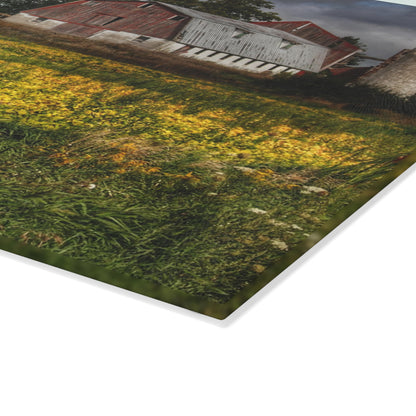 U R There Photography Remnants Rustic Farmhouse Tempered-Glass Cutting Board