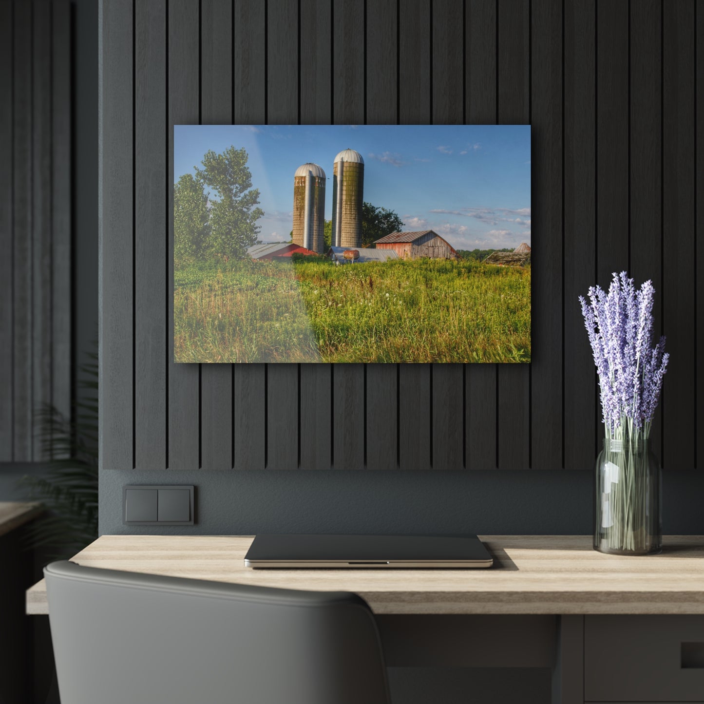 U R There Photography Morrish Road Silos II Rustic Farmhouse Acrylic Wall Print