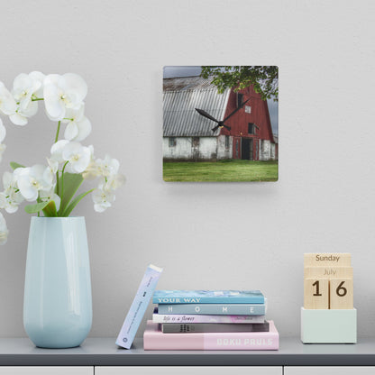 Rustic Farmhouse Wall Clock featuring Peters Red Appaloosa III