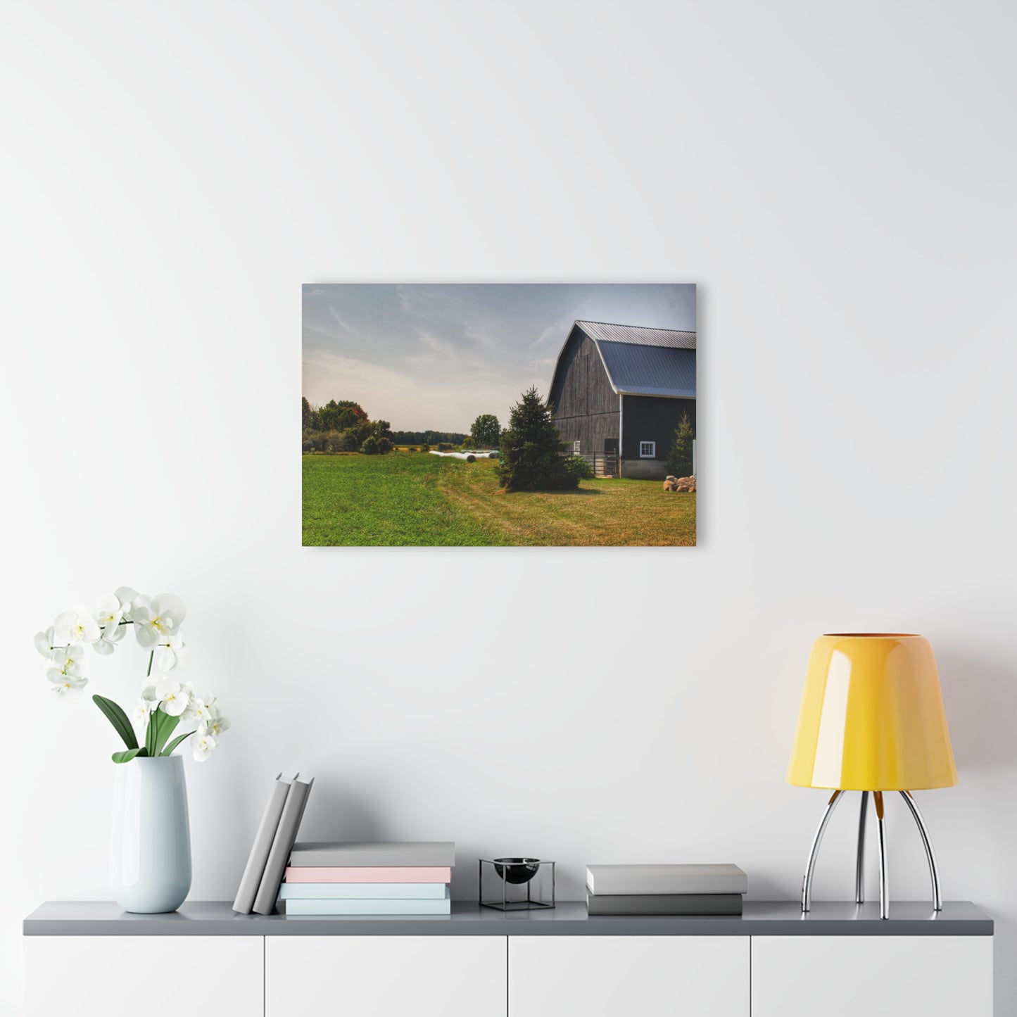 U R There Photography Black Haybarn Rustic Farmhouse Acrylic Wall Print