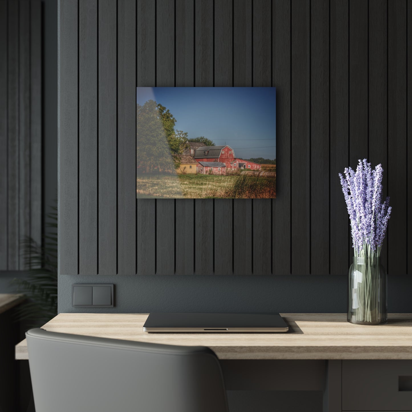 U R There Photography Rochester Road Red I Rustic Farmhouse Acrylic Wall Print