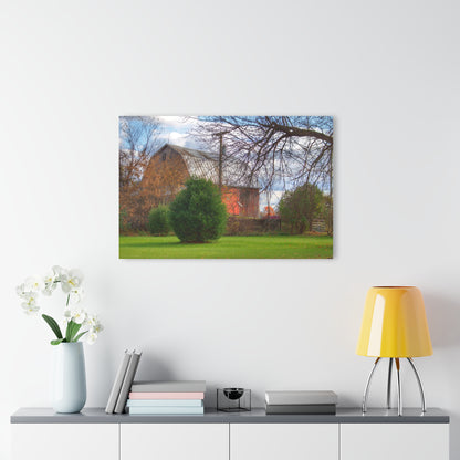 U R There Photography Millis Road Hidden Red Rustic Farmhouse Acrylic Wall Print