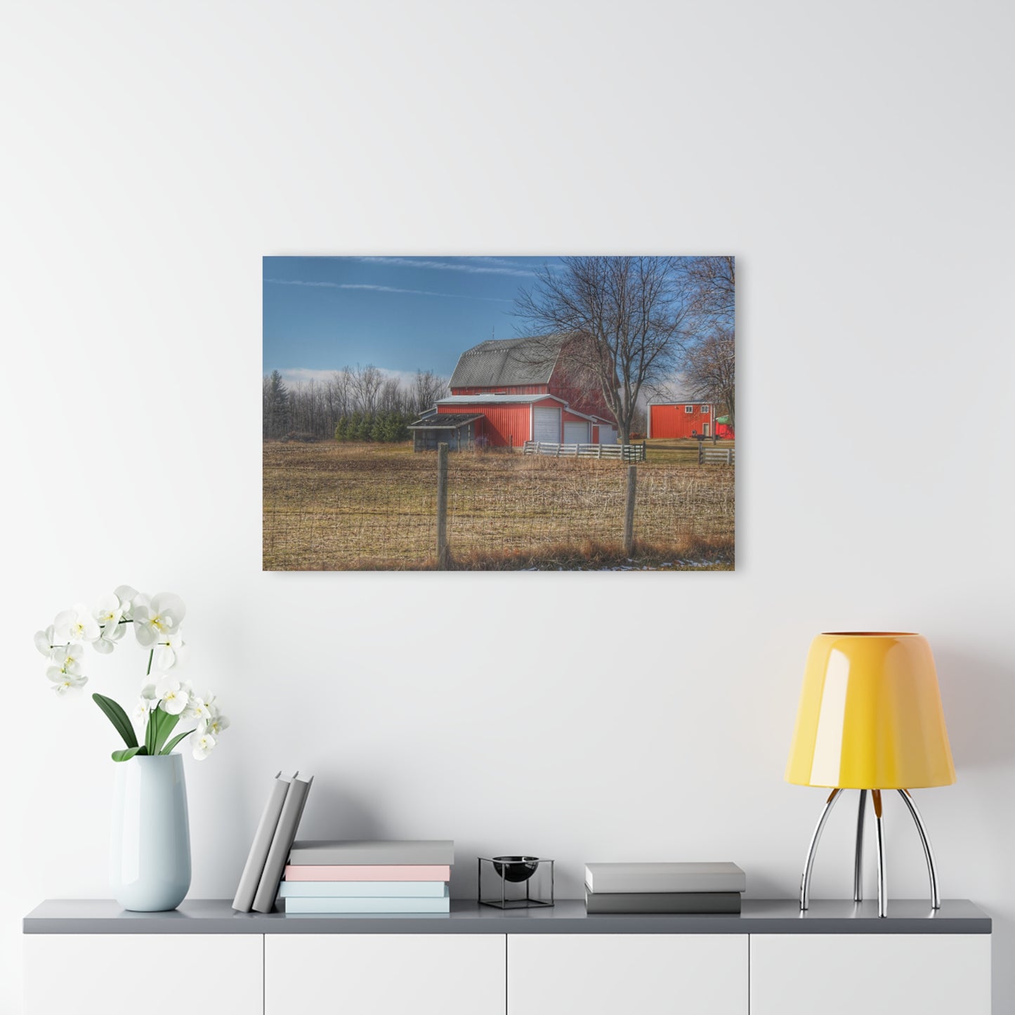 U R There Photography Clifford Road Red II Rustic Farmhouse Acrylic Wall Print