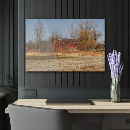 U R There Photography Hidden Scotch Settlement Red Rustic Farmhouse Acrylic Wall Print