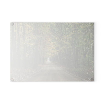 U R There Photography Country Roads in Dryden IV Rustic Farmhouse Tempered-Glass Cutting Board