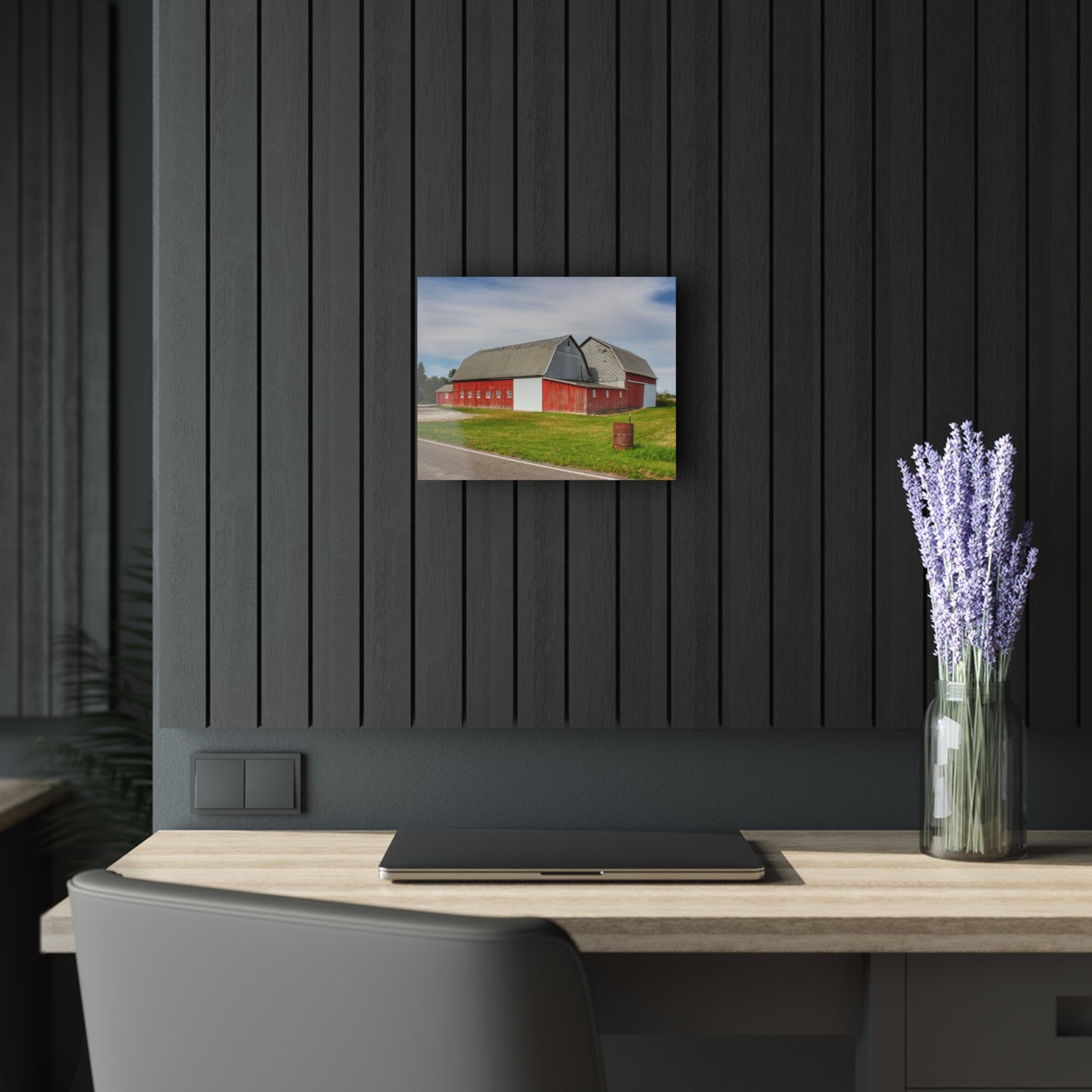 U R There Photography French Road Centennial Reds II Rustic Farmhouse Acrylic Wall Print