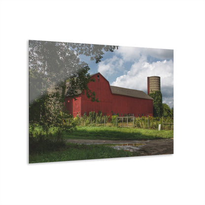 U R There Photography Metamora Road Red Rustic Farmhouse Acrylic Wall Print