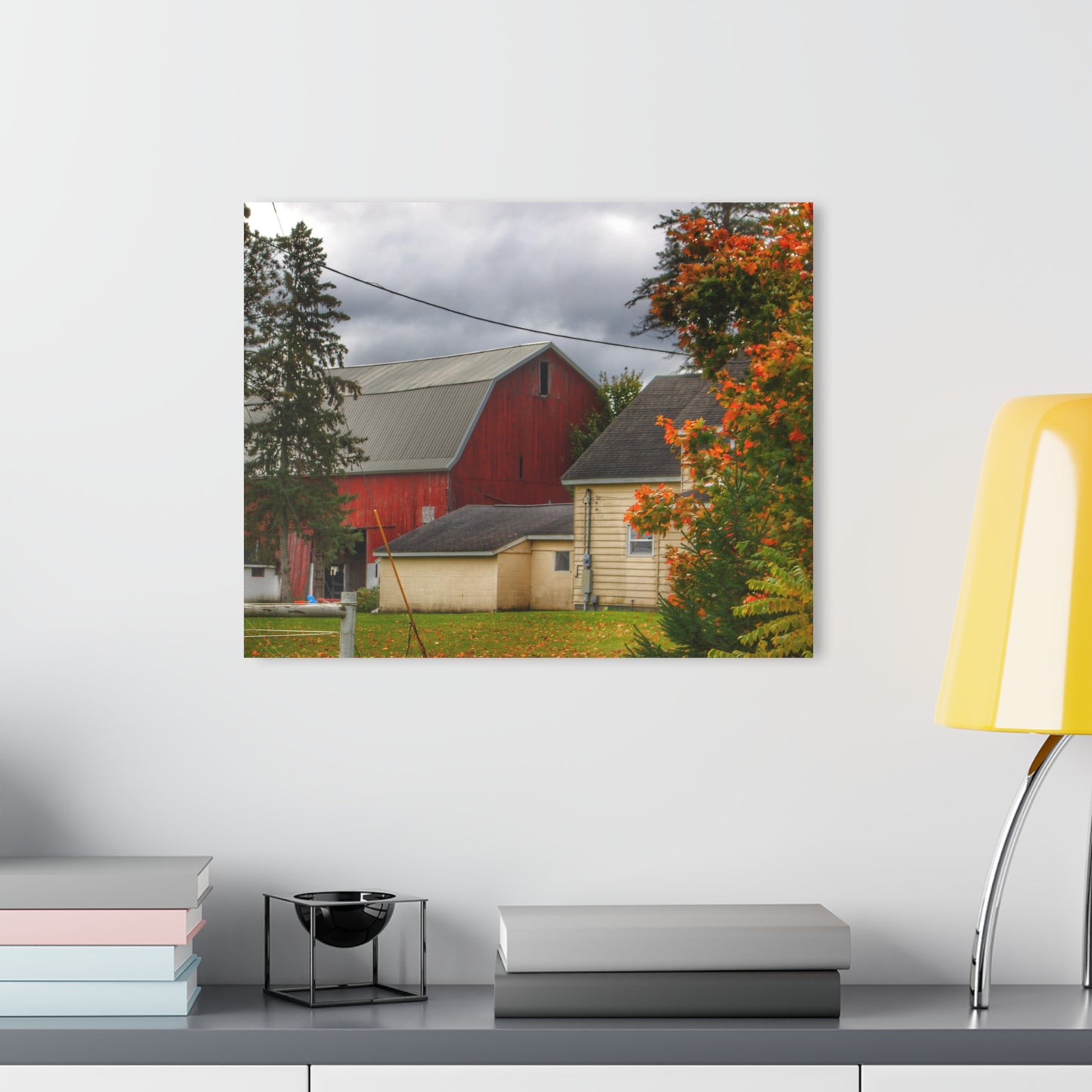 U R There Photography Farnsworth Road Red II Rustic Farmhouse Acrylic Wall Print