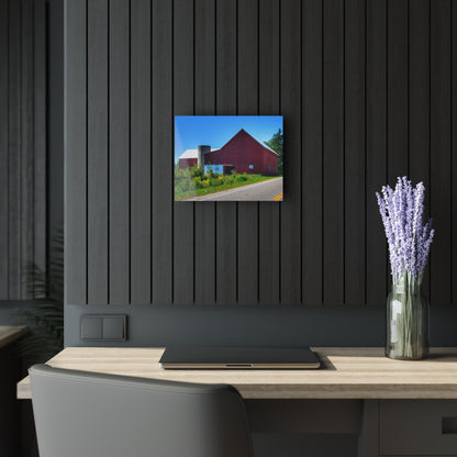 U R There Photography Dryden Road Red Rustic Farmhouse Acrylic Wall Print