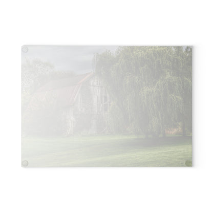 U R There Photography McDowell Road Grey Rustic Farmhouse Tempered-Glass Cutting Board