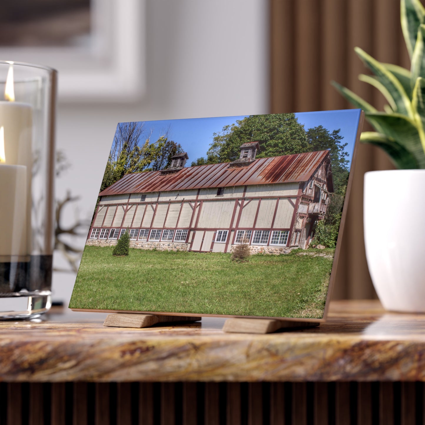 U R There Photography Bordman Road Rusted Rustic Farmhouse Decorative Ceramic Tile