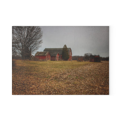 U R There Photography Wilder Road Reds in Spring Rustic Farmhouse Tempered-Glass Cutting Board
