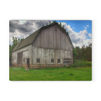 U R There Photography Fieldstone Grey Rustic Farmhouse Tempered-Glass Cutting Board