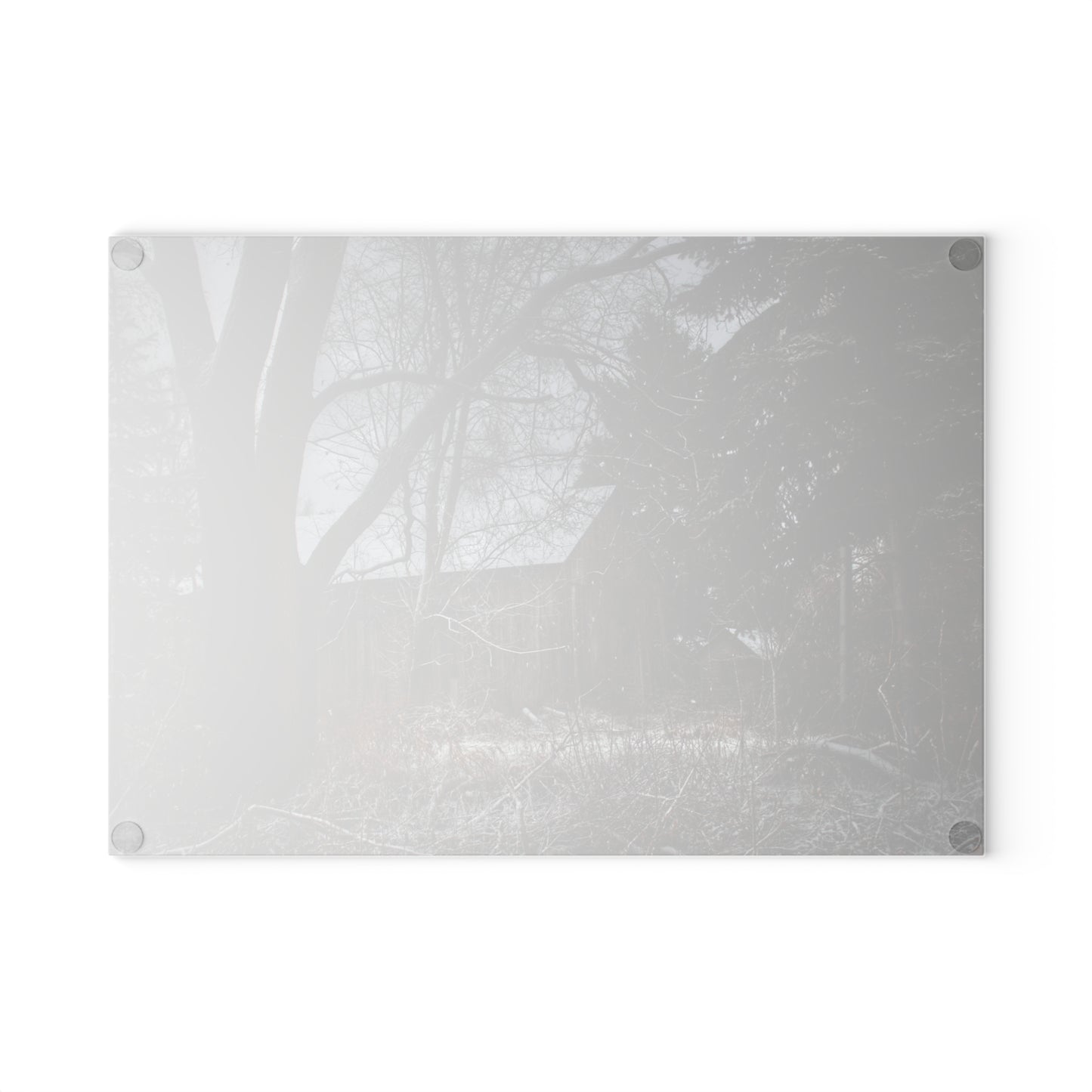 U R There Photography Willard Road Hidden Grey Rustic Farmhouse Tempered-Glass Cutting Board